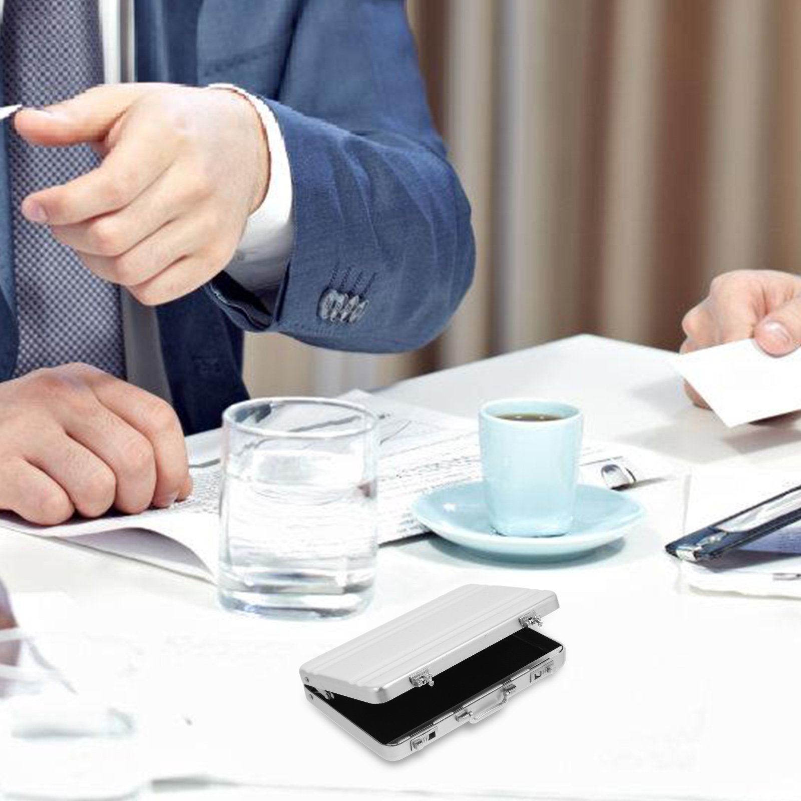 Card Index Box - Aluminum Alloy Cards Storage Box Compact