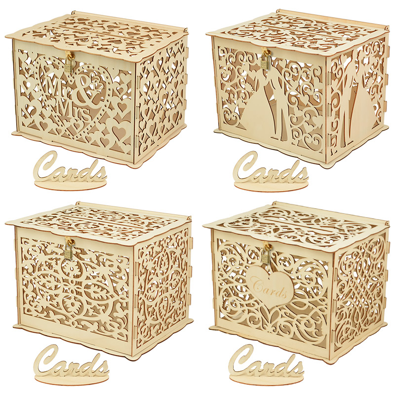 30X24X21cm DIY Wedding Gift Ca - Card Index Box 评论和价格