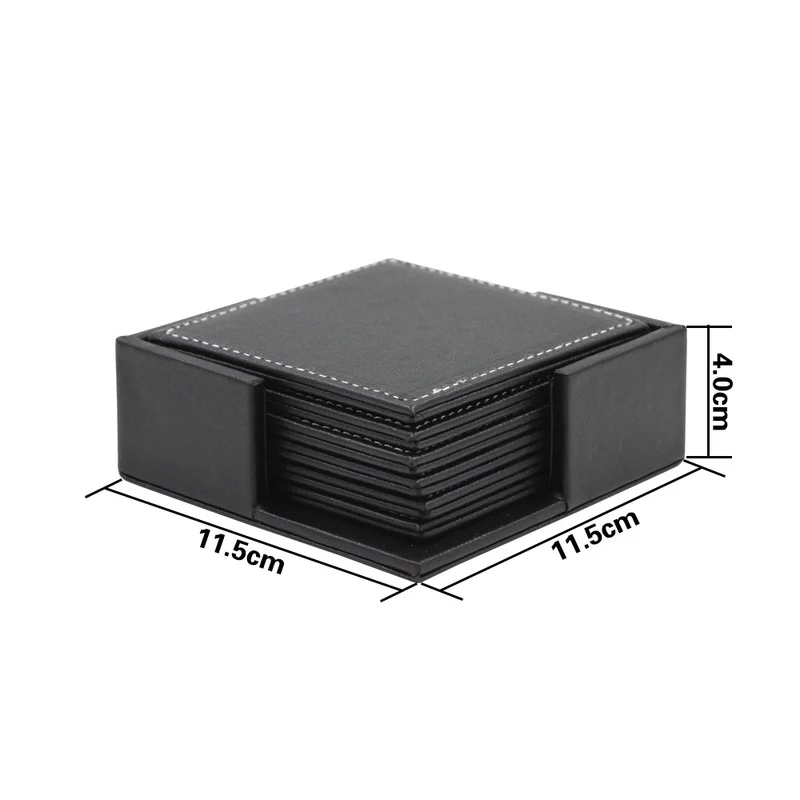 6pcs/Set Business Leather Coas - Leather Desk Pad 评论和价格