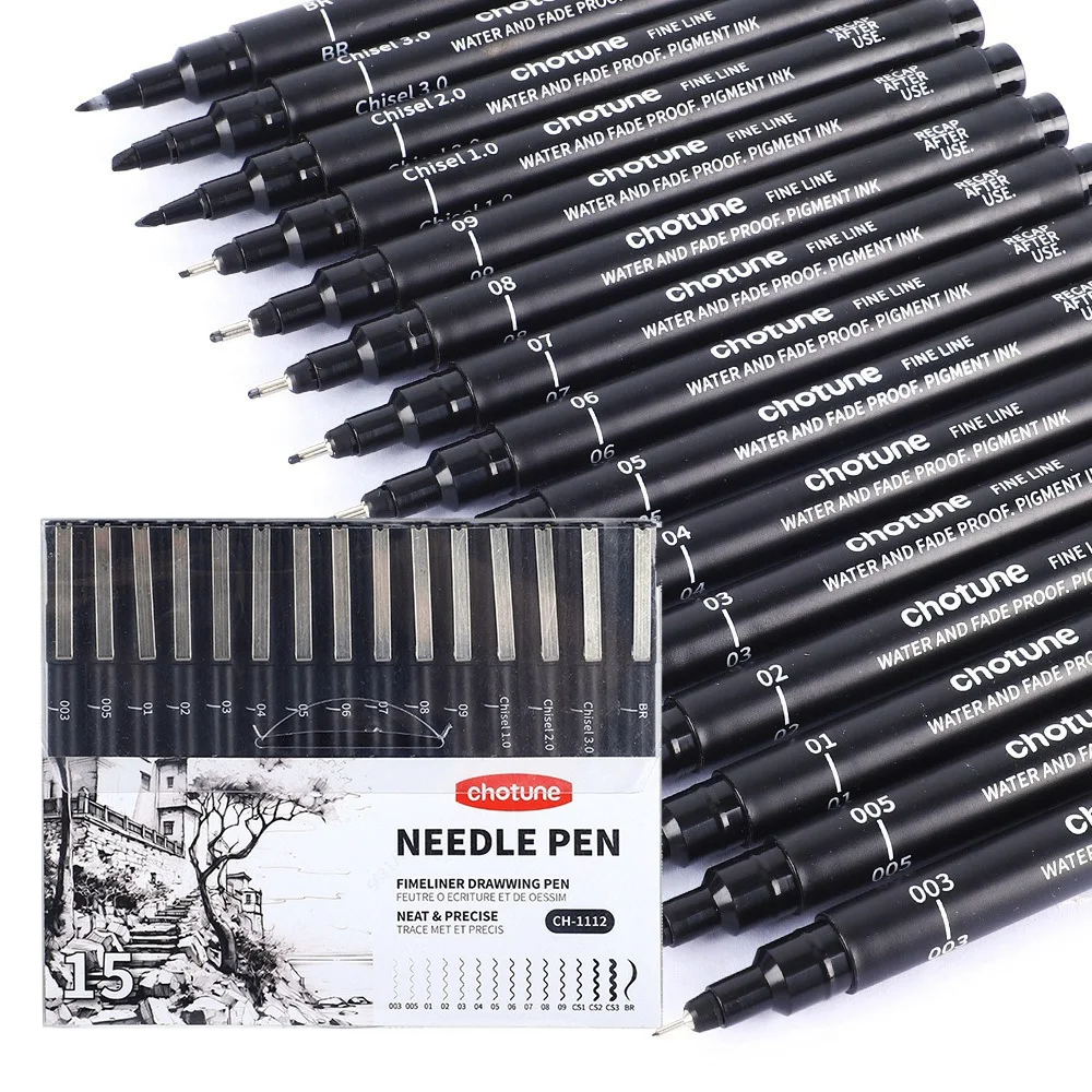 Black Micro Pens,15 Sizes,Wate - Correction Pen Fine 评论和价格