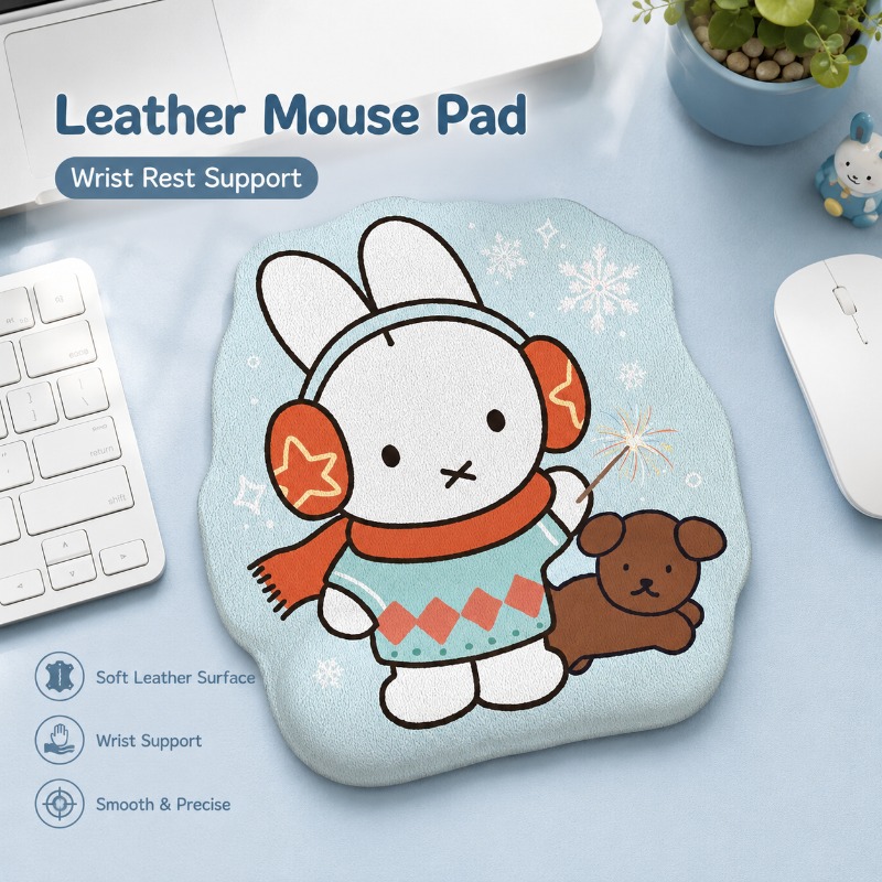 Anime Miffy Leather Mouse Pad  - Leather Desk Pad 评论和价格