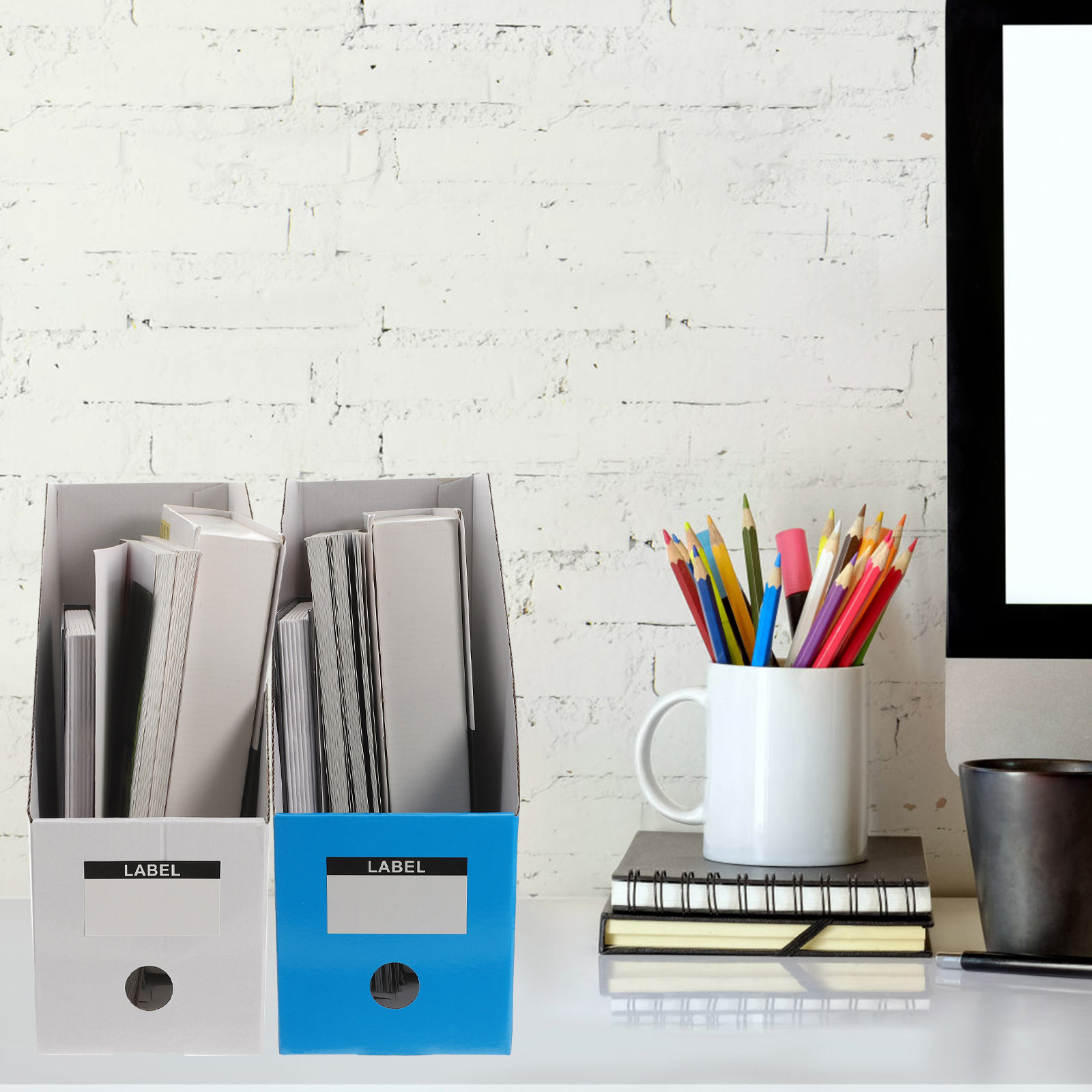 3Pcs File Folder Organizer Des - Magazine Holder Rack 评论和价格