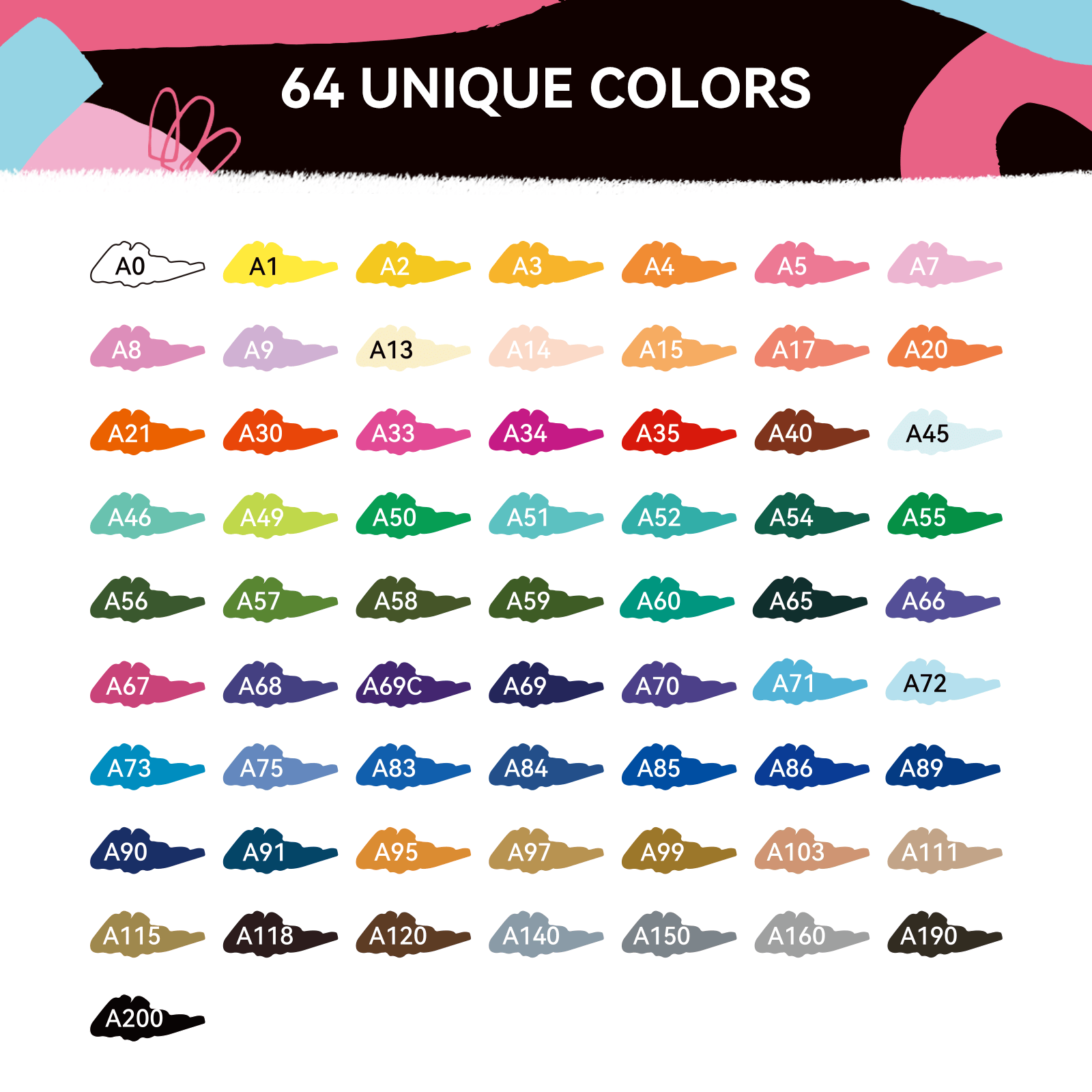 Arrtx 64 Colors Acrylic Paint  - Copic Marker Classic 评论和价格