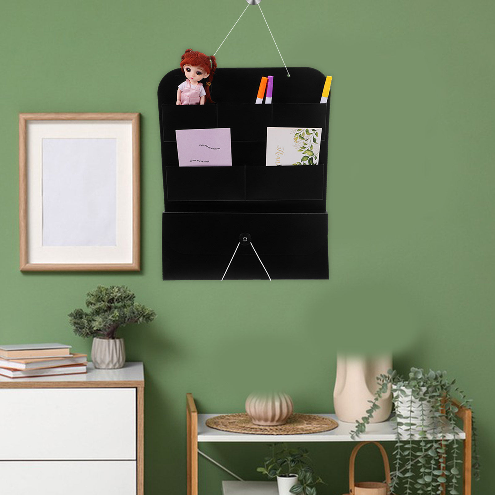 Hanging Wall File Organizer PP - Magazine Holder Rack 评论和价格