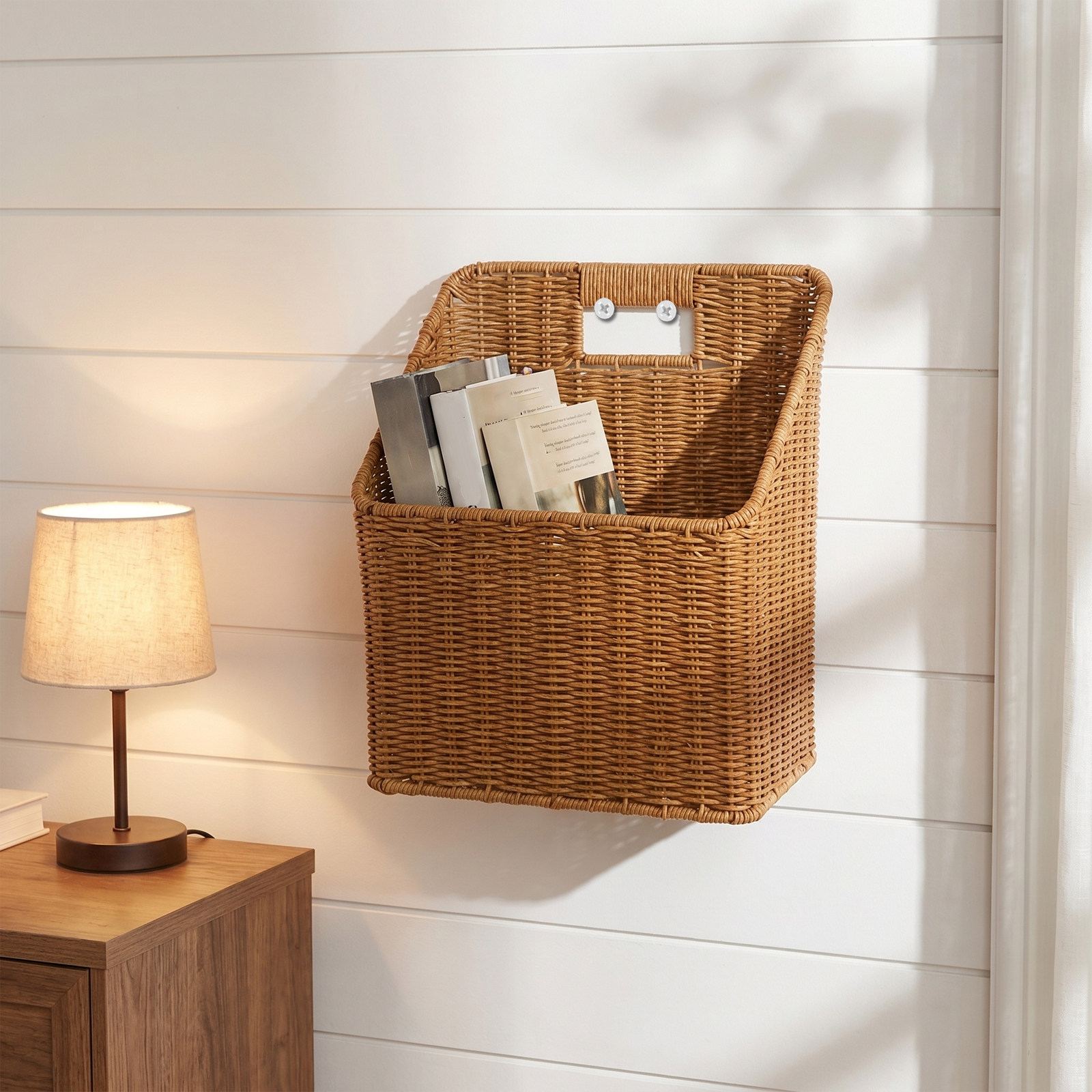 Synthetic Imitation Rattan Wov - Magazine Holder Rack 评论和价格